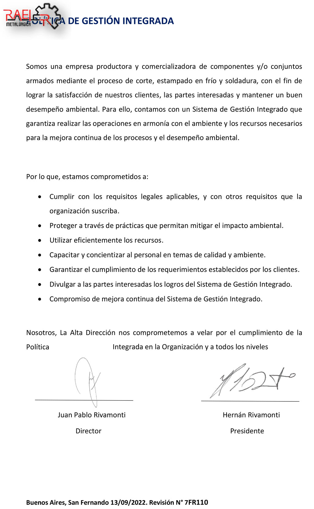 Politicas de calidad